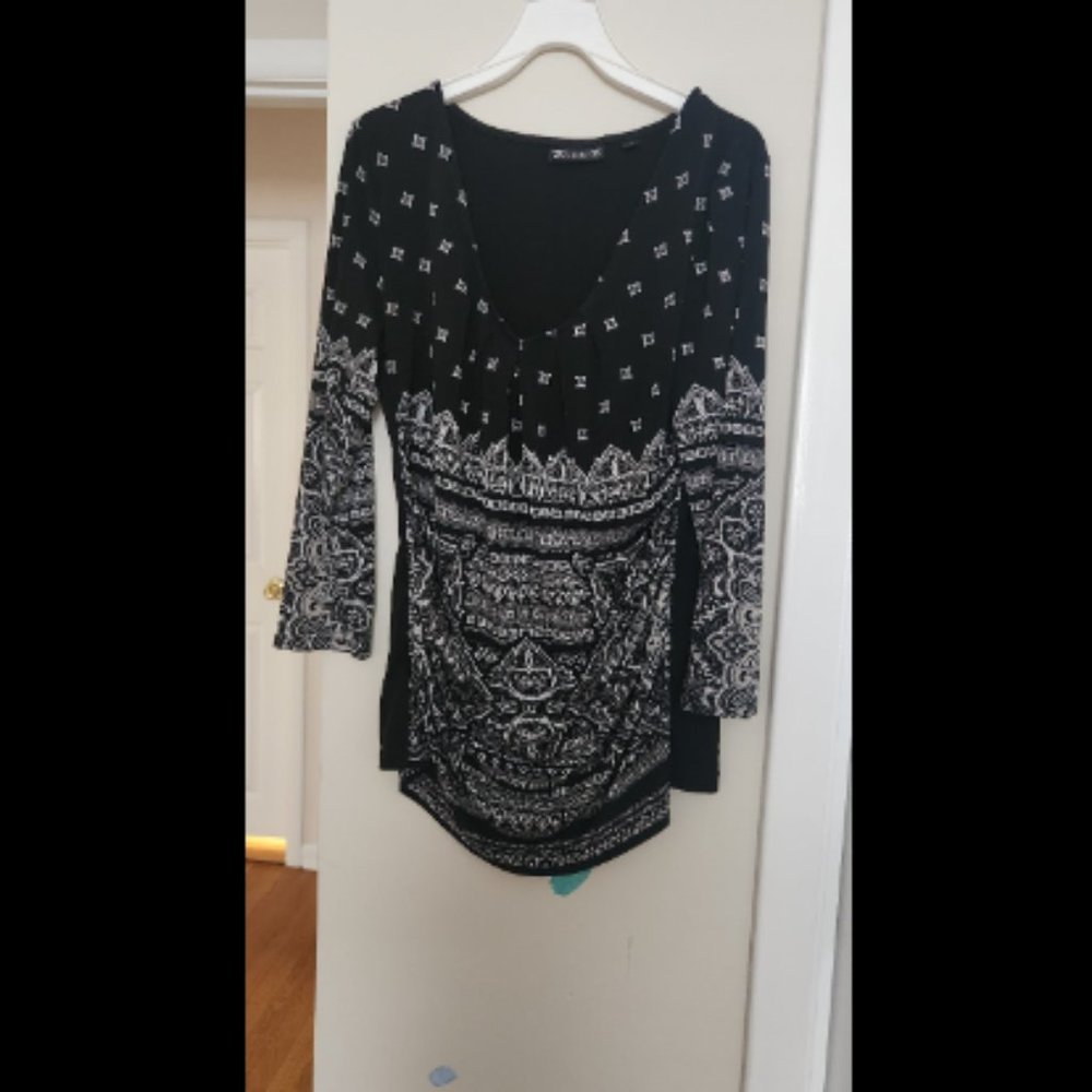 7th Avenue Design Studio New York & Company Women Black 3/4 Sleeve Top M